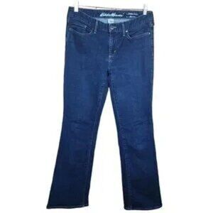 Eddie Bauer Women's Jeans Slightly Curvy Boot Cut Mid Rise Blue denim Size 4